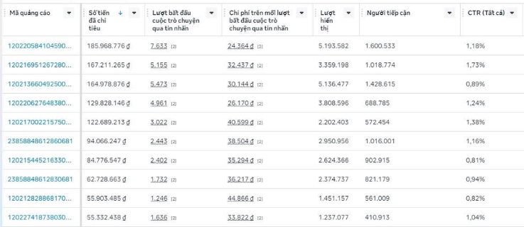 EXTRIM advertising dashboard showing campaign performance
